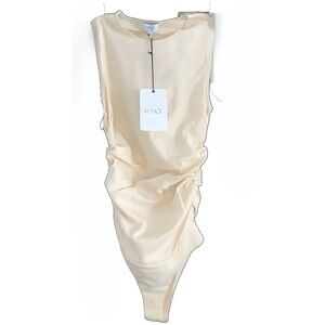 NWT Sedge Apparel Jett Bodysuit, Creme Essential Luxury Size Small